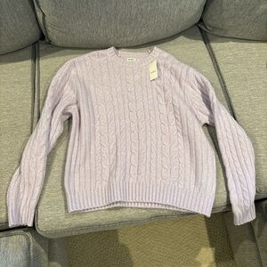 Hollister Light Purple Cable Knit Sweater